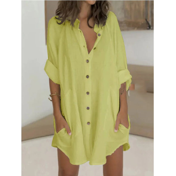 Camisa Suelta de Manga Larga para Mujer