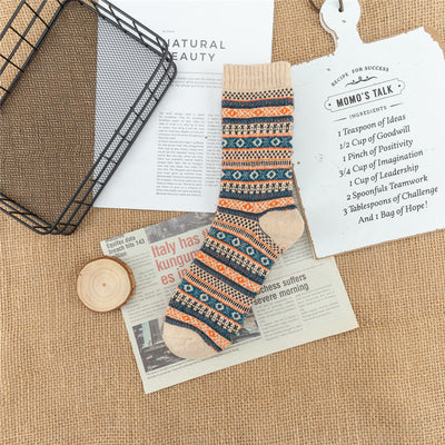 Calcetines Étnicos Acolchados a Cuadros para Hombre - Image 4