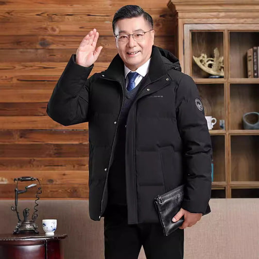 Chaqueta Acolchada de Plumas con Capucha y Degradado de Color para Hombre