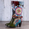 Botas Cortas de Terciopelo Retro con Tacón Alto para Mujer