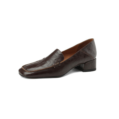Mocasines Mujer Tacón Robusto Punta Cuadrada Elegantes - Image 4