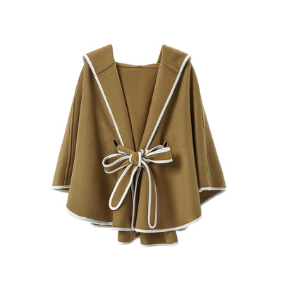 Poncho Abrigo Reversible de Lana con Capucha - Image 5