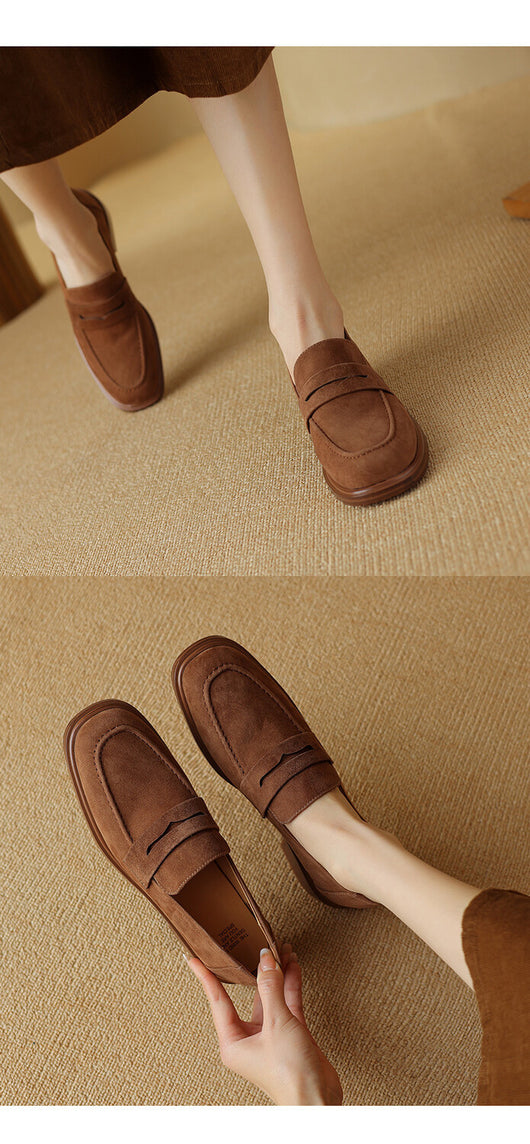 Zapatos de Tacón para Mujer en Piel de Oveja con Punta Cuadrada y Redonda Retro - Image 21