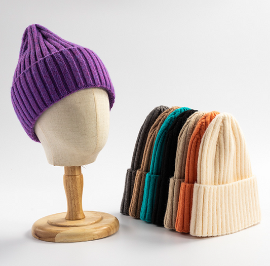 Gorro Tejido Coreano para Mujer - Beanie Grueso y Cálido