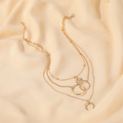 Collar Multicapa de Aleación con Luna y Mapa - Tres Capas - Image 10