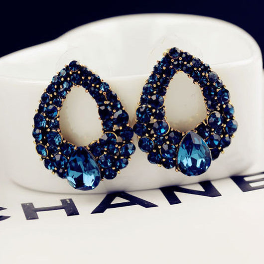 Aretes de Diamante Zafiro Gota de Agua - Diseño Elegante - Image 4