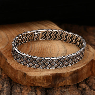 Pulsera de Plata 925 con Diseño Tejido de Líneas Cruzadas - Image 2