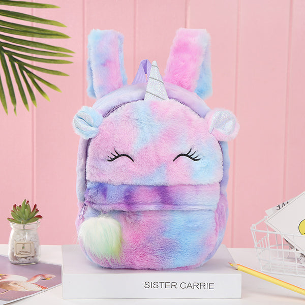 Mochila con Pompón de Conejo Multicolor - Diseño Magic Fur