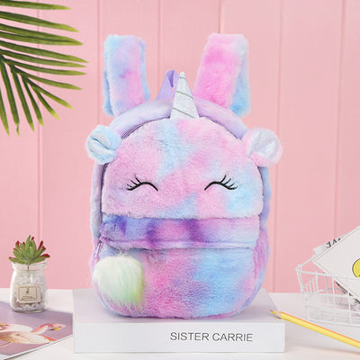 Mochila con Pompón de Conejo Multicolor - Diseño Magic Fur