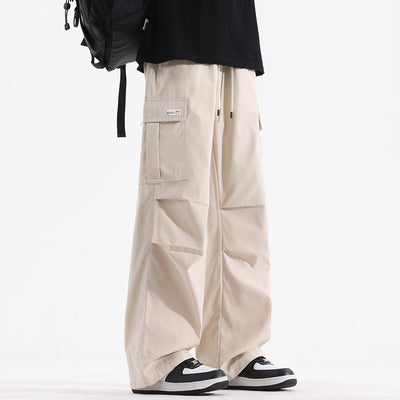 Pantalones Cargo Plisados Retro Americana - Estilo High Street para Parejas - Image 3