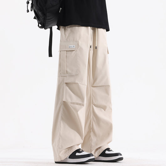Pantalones Cargo Plisados Retro Americana - Estilo High Street para Parejas - Image 3