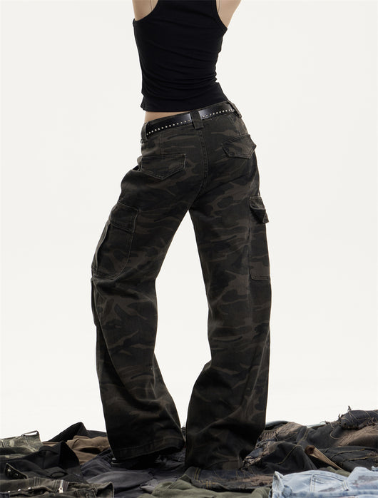 Pantalones Cargo Retro Camuflaje para Mujer - Corte Recto Oversized - Image 16