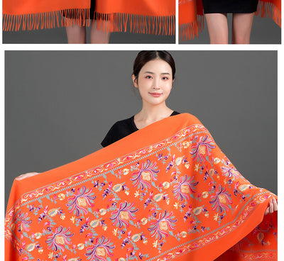Bufanda Cashmere Tibetana Bordada Gruesa para Invierno - Image 19