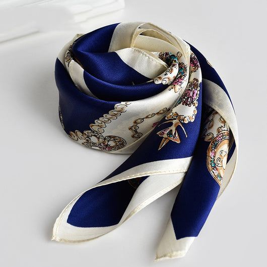 Pañuelo de Seda Cuadrado para Mujer con Diseño Estampado Exquisito - Image 40