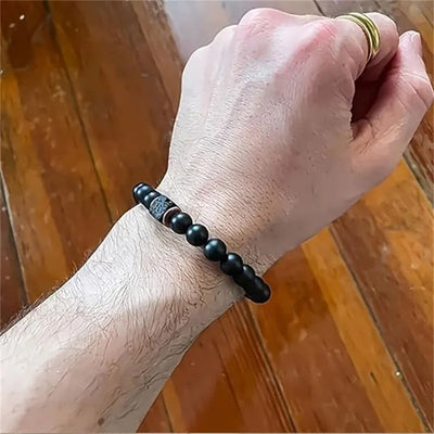 Pulsera de Piedra Volcánica para Hombre - Diseño Vintage Europeo y Americano - Image 6