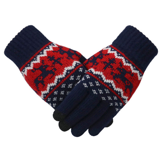 Guantes de Ciclismo para Mujer en Lana Tejida - Abrigo Cálido