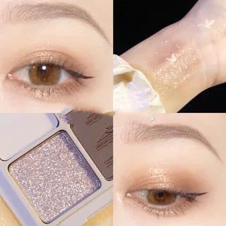 Paleta de Sombras de Ojos 4 Colores Mate Perlado Gris Tierra Púrpura Impermeable con Brillo - Image 25