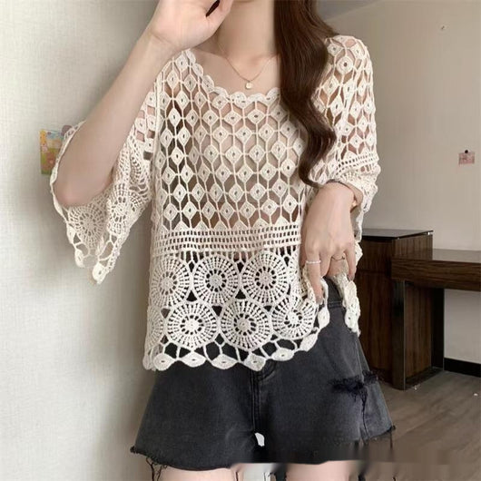 Blusa de Crochet Calada para Playa - Image 15
