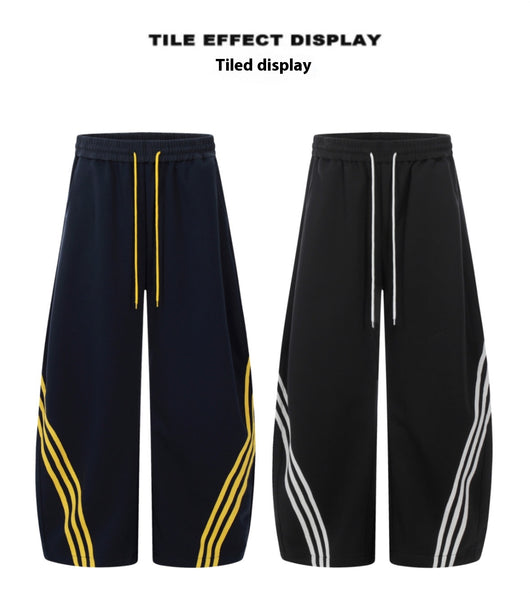 Pantalones Casuales Anchos a Rayas con Cordones - Image 12