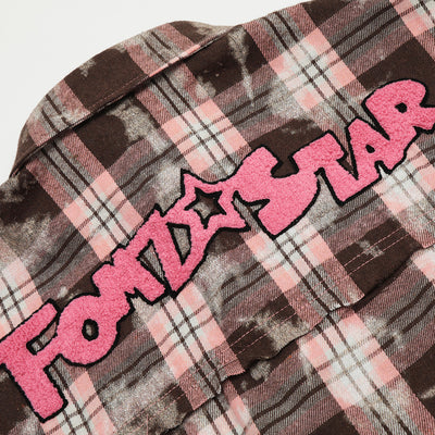 Camisa de Cuadros Desgastada de Manga Corta para Hombre - Image 4