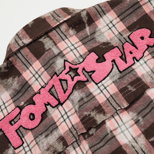 Camisa de Cuadros Desgastada de Manga Corta para Hombre - Image 4