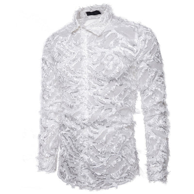 Camisa de Hombre con Borlas de Pluma en Solapa - Image 16