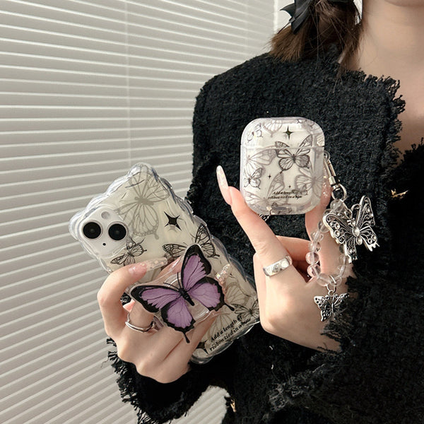 Funda Protectora Mariposa para Auriculares Bluetooth Inalámbricos - Tres Generaciones