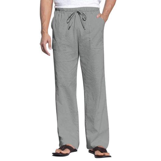 Pantalones de Playa para Hombre en Algodón y Lino con Cintura Elástica - Image 7