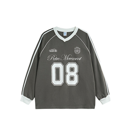 Camiseta Manga Larga Estilo Urbano Jersey Americano para Hombre - Image 6
