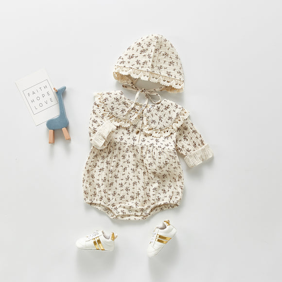 Bodys de Bebé Niña Otoño con Cuello Amplio y Estampado Floral