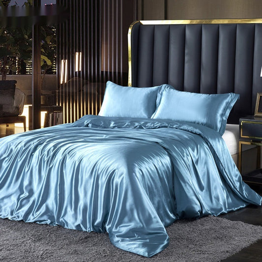 Juego de Cama Satén Doble Faz - Funda Nórdica y Sábanas de Seda Artificial Premium
