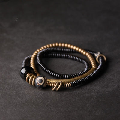Pulsera Unisex de Madera Antigua y Cuentas de Cobre Literario - Image 8