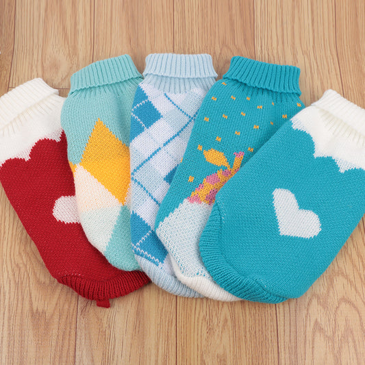 Suéter para Gato Multicolor con Cuello Solapa - Diseño Casual