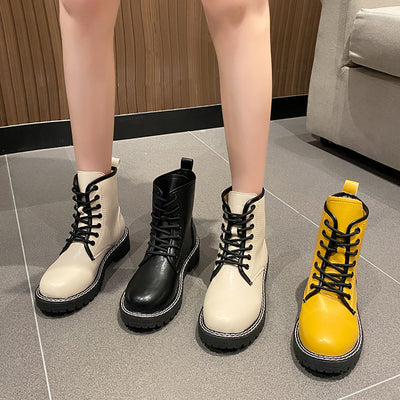 Botas Cortas de Tacón Grueso para Otoño - Versátiles y Elegantes - Image 12