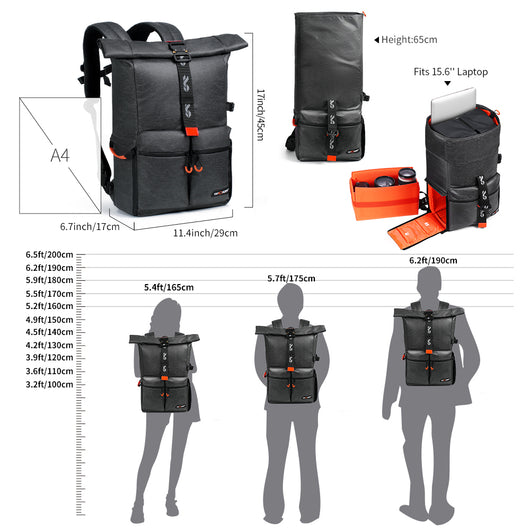Mochila Multifuncional para Cámara Digital con Compartimentos Inteligentes - Image 12