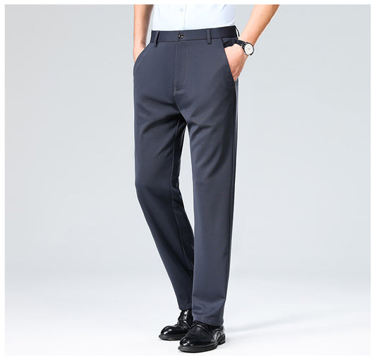 Pantalones Casuales Ejecutivos Slim Fit Ice Silk Antirruga para Hombre - Image 27