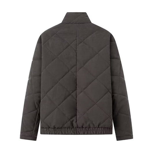 Abrigo Acolchado de Algodón con Cuello Alzado y Diseño Rombo Europeo - Image 24