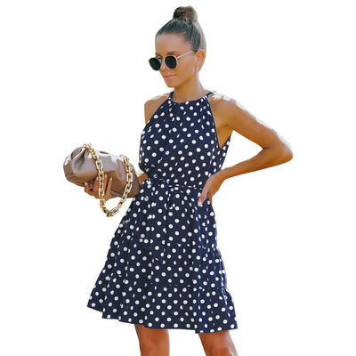 Vestido Elegante de Chifón con Lunares para Mujer - Image 7
