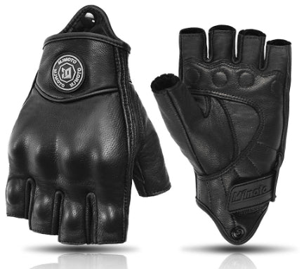 Guantes de Ciclismo Retro Medio Dedo en Cuero Oveja - Resistentes al Desgarre - Image 4