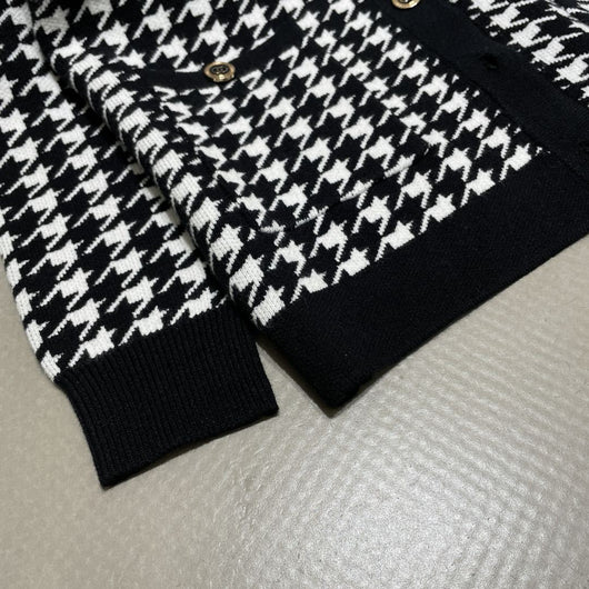 Cardigan Tejido Suelto con Cuello V y Detalles en Contraste para Mujer - Image 4
