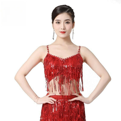 Vestido de Baile con Lentejuelas y Flecos Ajustable para Festival - Image 7