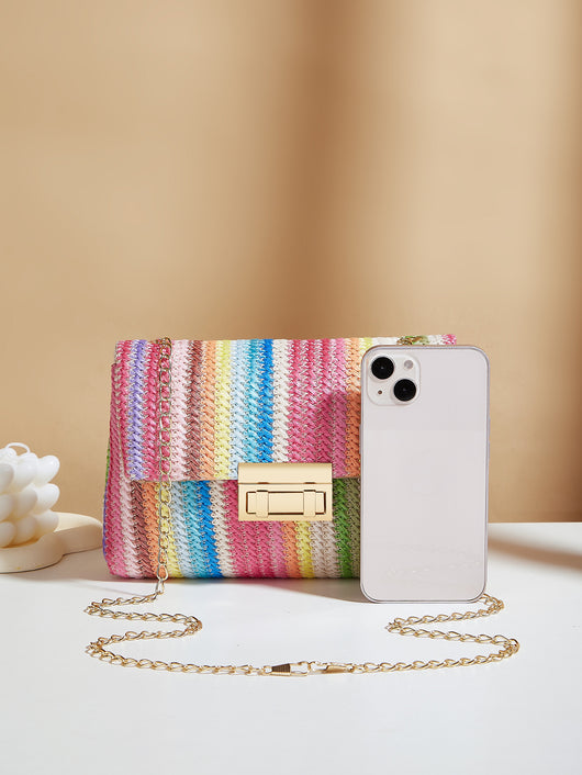 Bolsa de Hombro Tejida con Cierre de Candado para Mujer - Image 10