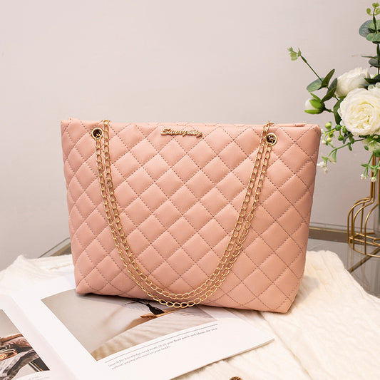 Bolso Bandolera Mujer Capacidad Grande Diseño Rombo Cadena Premium