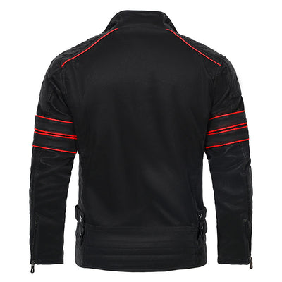 Chaqueta de Cuero PU con Cuello Mao para Hombre - Image 3