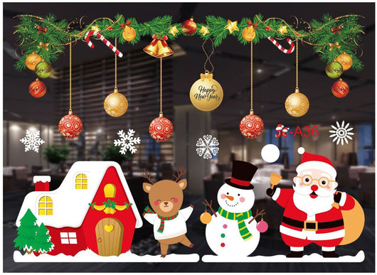 Pegatinas Navideñas para Ventanas en Colores Festivos - Image 50