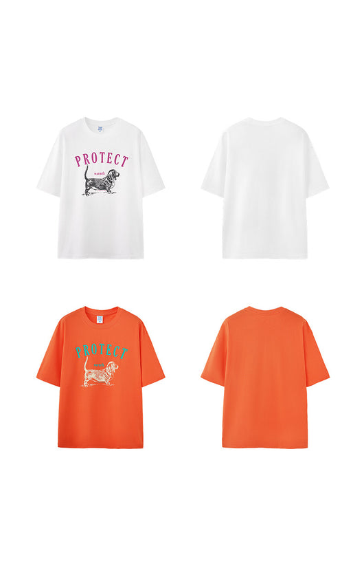 Camiseta Suelta Estampada con Diseño de Perro para Hombre - Image 16