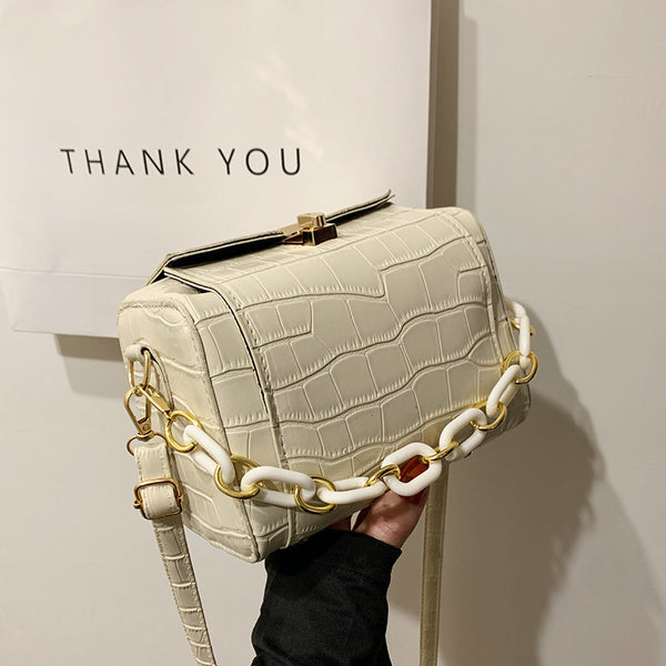 Bolso de Cadena Gruesa con Patrón de Piedra para Mujer - Image 5