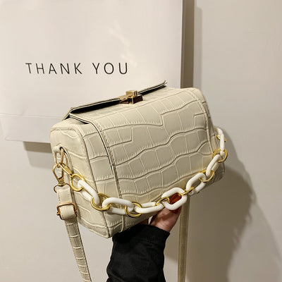 Bolso de Cadena Gruesa con Patrón de Piedra para Mujer - Image 5
