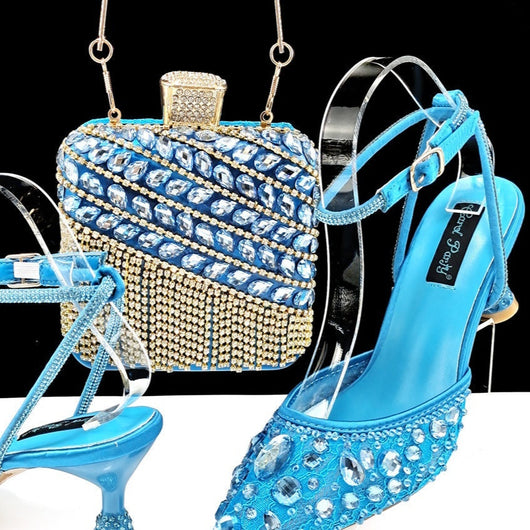 Sandalias de Tacón Alto con Strass y Bolso a Juego con Borlas 3D - Image 8