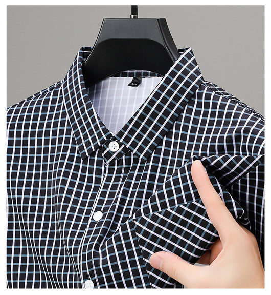 Camisa de Cuadros Manga Larga para Hombre - Primavera y Otoño - Image 17